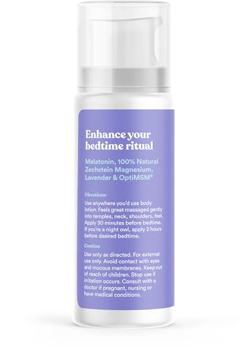 ASUTRA Melatonin Lotion with Magnesium, 100 mL - with Sweet Almond Oil, Shea Butter and Lavender Essential Oil Aromatherapy