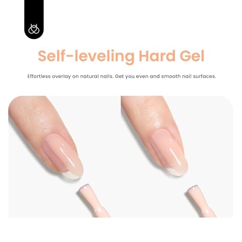 beetles Builder Gel 6 Colors 7 in 1 Strengthener Gel Clear Nude Pink Milky White Hard Gel Nail Extension Gel Rhinestone Gel Nail Glue Art Base Gel Needed