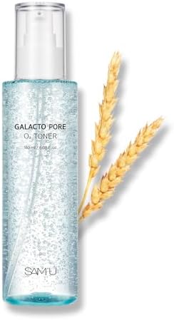 SAM'U Galacto Pore O2 Toner-Korean Skin Care, Exfoliating & Pore-Tightening, K-Beauty Rice Formula with Oxygen Bubble Technology, Hydrating for Sebum Control & Suitable for All Skin Types, 6.08 Fl. Oz