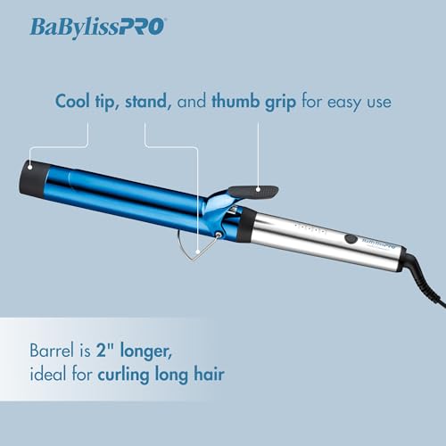 BaBylissPRO Nano Titanium Professional Curling Iron with Extended Barrel Perfect for Longer Hair