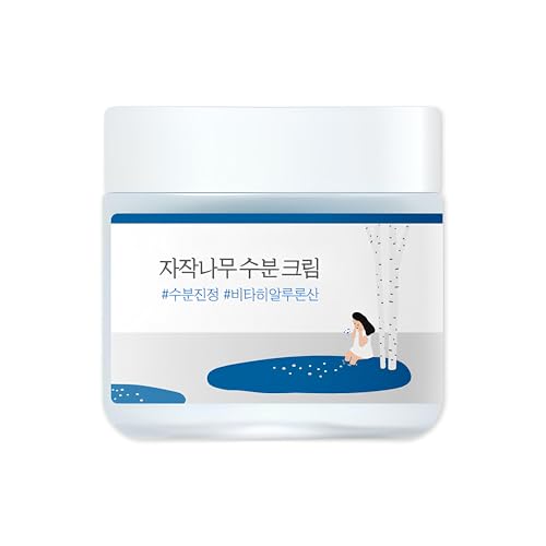 ROUND LAB Birch Juice Moisturizing Cream 2.7 Fl Oz, 48-Hour Deep Hydrating Face Moisturizer with Birch Sap & Vita Hyaluronic Acid for Acne-Prone Skin, Reduces Sebum, Oil, Blackheads, Korean Skin Care