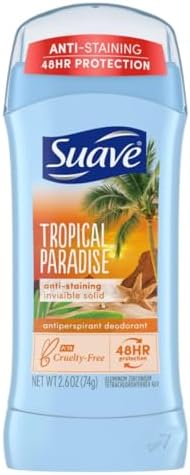 Suave Deodorant 2.6 Ounce 24Hr Tropic Paradise Invis. Solid (76ml) (2 Pack)