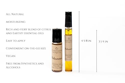 Phthalate Free | Midsummer | Natural Essential Oil Perfume | Phthalate Free, Alcohol-Free Plant Based Oil Perfume and Cologne, Nourishing, and Uniquely Handcrafted (Midsummer, Roll On)