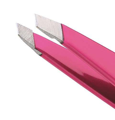 Tweezerman Mini Slant and Point Tip Tweezer - Tweezers Set for Eyebrows, Facial Hair, Ingrown Hairs