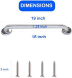 16' Peened Grip Stainless Steel Grab Bars | ADA Safety Bars for Seniors, Handicap, Elderly - Holds Up to 400lbs, For Bathtubs and Showers
