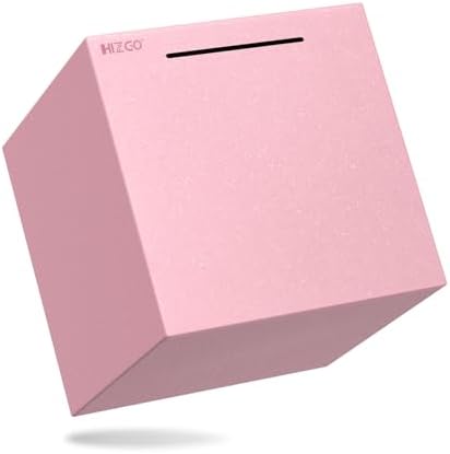 hizgo Adults Pink Piggy Bank, Stainless Steel Piggy Bank for Adults/Kids Must Break to Open, Unopenable Money Saving Box(7.9-inch, Pink)