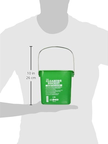 Winco 3 qt Green Plastic Cleaning Bucket