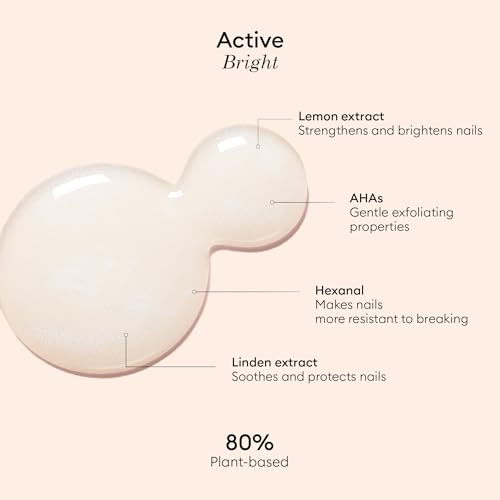 Manucurist Active Bright™ All in One Nail Perfector: Brightening Treatment Polish & Care - No Lamp - Vegan & Made in France - White Nail Polish - Nail Whitener & Brightener - Nail Strengthener