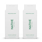 Native Natural Body Wash for Women, Men | Sulfate Free, Paraben Free, Dye Free, with Naturally Derived Clean Ingredients Leaving Skin Soft and Hydrating, Eucalyptus & Mint 18 oz - 2 Pk
