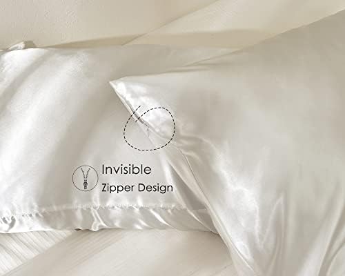 Yanibest Satin Pillowcase, King Size Pillow Cases Set of 2 - Silk Pillow Cases for Hair and Skin with Zipper, Silk Pillow Cases King for 20"x40", Exquisite Packaging for Women Men