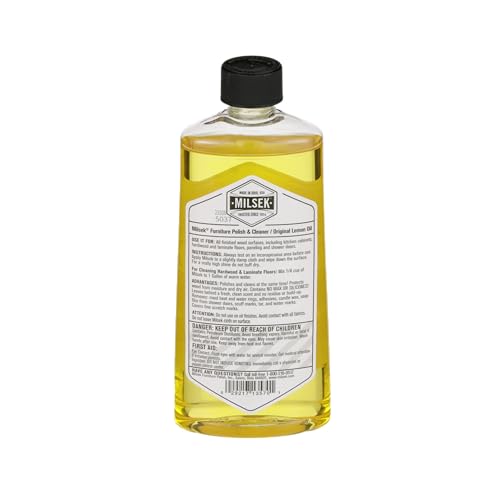 Milsek Furniture Polish and Wood Cleaner with Lemon Oil - Multipurpose Solution for Home Improvement from Hardwood Floors to Kitchen Cabinets - 12 Fl Oz (Pack of 4)