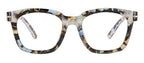 Peepers by PeeperSpecs Women's to The Max Square Light Blocking Reading Glasses, Blue Quartz, 49 + 1.25