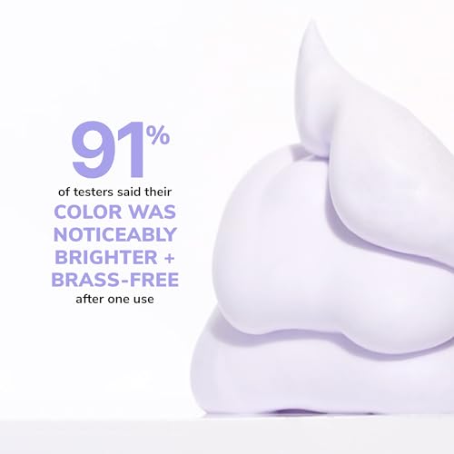 COLOR WOW Color Control Purple Toning + Styling Foam – Instantly rids Blonde & Gray hair of brassy, yellow tones, Alcohol free, crunch free styling