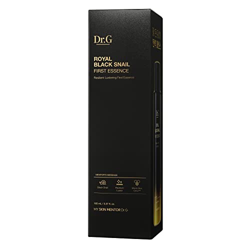 Dr.G Royal Black Snail Mucin Essence, 165ml - Korean Essence Skincare, Korean Skin Care Moisturizer, Snail Mucin Moisturizer, Snail Mucin Serum, Snail Serum, Korean Moisturizer for Dry Skin, Kbeauty