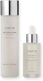 TIRTIR Daily Hydration Set - Milk Skin Toner + SOS Serum, Rice Bran Extract, Chamomile, Radiant Glow | Fragrance Free, Mineral Oil Free, Fungal Acne Safe…