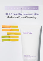 celimax Derma Nature Relief Madecica pH Balancing Foam Cleansing | Foaming Face Wash Cleanser, Hydrating, Soothing, Moisturizing, 150ml