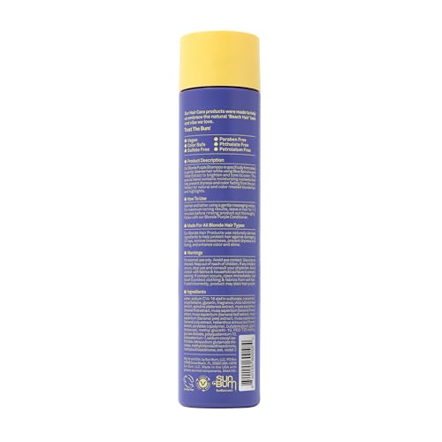 Sun Bum Blonde Conditioner | UVprotecting and Cruelty Free Color Enhancing and Toning Hair Treatment for Blondes | 10 Oz