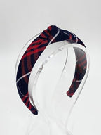 1" Knotted Headband in School Uniform Plaid-Padded headband-Knot at Top-Uniform Headband (Plaid 36)