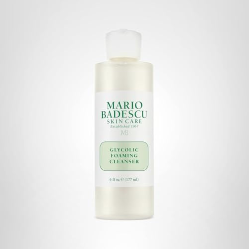 Mario Badescu Glycolic Foaming Cleanser for All Skin Types| Exfoliating Face Wash with Glycolic Acid & Aloe Vera| Visibly Evens Skin Tone & Texture | 6 Fl Oz (Pack of 1)