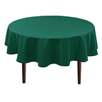 Hiasan Round Tablecloth 80 Inch - Waterproof Stain Resistant Spillproof Polyester Fabric Table Cloth for Dining Room Kitchen Party, Hunter Green