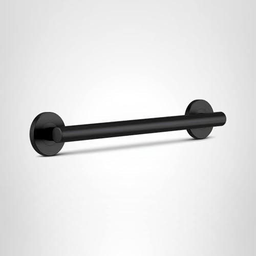 Delta Contemporary (1-Pack) 18' Shower Grab Bar ADA Compliant Matte Black 450 lb Capacity Bathroom Safety Handle for Shower, Bathtub | Wall Mounted Balance Assist, Handicap Grip 41818-BL