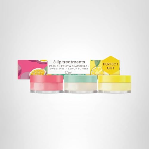 Burt's Bees Lip Mask Set- Overnight Intensive Treatment Revives & Nourishes for All Day Hydration, Passion Fruit & Chamomile, Sweet Mint & Lemon Sorbet