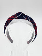1" Knotted Headband in School Uniform Plaid-Padded headband-Knot at Top-Uniform Headband (Plaid 36)