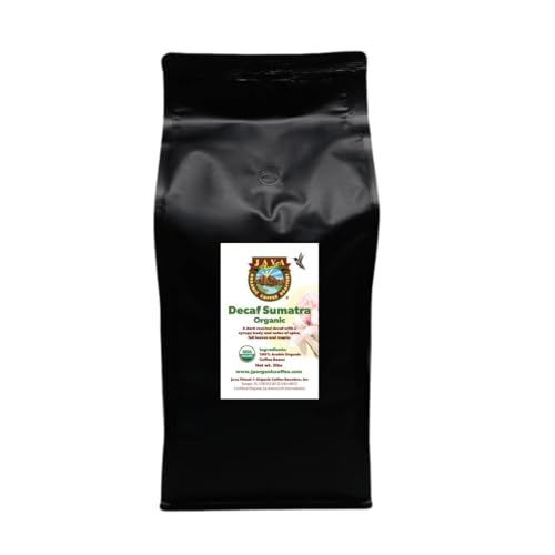 Java Planet Organic, Water Process Decaf Sumatra, Dark Roast, Smooth Full Flavored Organic Coffee Beans, Low Acid, Whole Bean Coffee 5LB Bag
