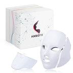 LED FACIAL LIGHT THERAPY MASK-Led Face Mask Light Therapy, 7 Led Light Therapy Facial Skin Care Mask - Blue & Red Light for Acne Photon Mask - Skin Care Mask for Face and Neck.White