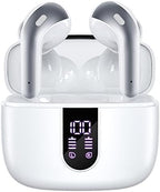 TAGRY Bluetooth Headphones True Wireless Earbuds 60H Playback LED Power Display Earphones with Wireless Charging Case IPX5 Waterproof in-Ear Ear buds with Mic for TV Smart Phone Laptop Computer Sports