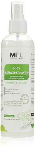 Made For Locs Vegan Rose Water Refresher Spray | Locs Moisturizer | Locs Deodorizer | Amazing Scents (Peppermint, 8 oz)