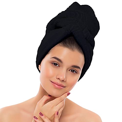 Eurow Microfiber Salon Towels – Bleachproof, Ultra Absorbent & Quick Drying – Soft, Lightweight & Durable for Hair Styling, Beauty, Barber & Spa Use, 16 x 29 Inches, 10-Pack, Black