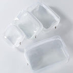 5 Pack Clear Plastic Zippered Toiletry Carry Pouch TSA Approved Toiletry Bag Portable Cosmetic Makeup Bag for Vacation, Bathroom and Organizing (White, Mixed Size)