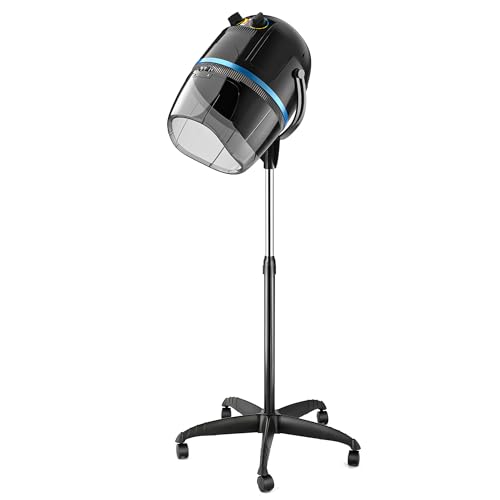 Nova Microdermabrasion Professional Hooded Floor Hair Dryer Adjustable Bonnet Hair Dryer Stand Up with Timer and Rolling Wheels for Beauty Spa Home Salon Equipment
