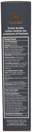 Ocean Soothe Lotion with Natural Magnesium Salts and 1.8% Salicylic Acid for Relief and Control of Mild Psoriasis Symptoms, Hydrate and Soothe Skin, Fragrance-Free, 120mL