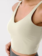 ODODOS Cloud Feeling Tank Bra for Women U Back Wirefree Longline Sports Bra Yoga Crop Top