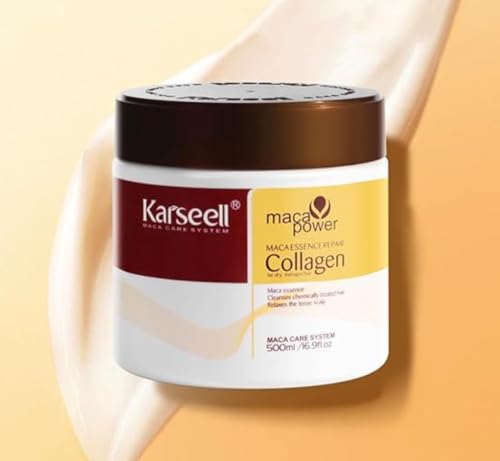Collagen Hair Treatment Deep Repair Conditioning Argan Oil Collagen Hair Mask Essence for Dry Damaged Hair All Hair Types 16.90 oz 500ml