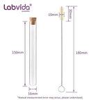 50-Pack 16ml(0.54oz) Glass Test Tubes - 20x100mm, Round Bottom, with Cork Stoppers & Brush. Ideal for Lab Experiments, Plant Propagation, Storage (Candies, Spices), Bath Salts, Home Decor