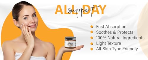 Tallow Face Moisturizer - Grass Fed Tallow balm for Skincare- UNSCENTED Handmade NON GREASY Tallow face Cream for Sensitive Dry Skin tallow cream (BLUE TANSY)
