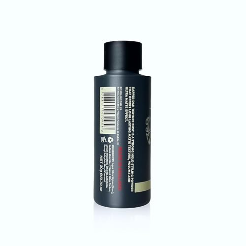 Dapper Dan Ultra Matte Hair Texture Powder, Easy Application For Men, Light Flexible Hold, Natural Finish, High Styling Hold, Citrus Cologne Scent, 2 x 20g