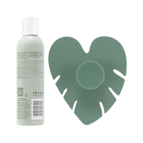 EcoTools Makeup Brush Cleansing Pad + Deep Clean Shampoo Bundle, Brush Cleaner Mat & Makeup Brush Cleanser For Deep Cleaning Tools, Clean Formula, Cruelty-Free, & Vegan, 2 Piece Set
