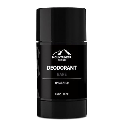 Mountaineer Brand All Natural Deodorant Stick by Mountaineer Brand | Stay Fresh With Safer Ingredients | 2.5 oz (Unscented)