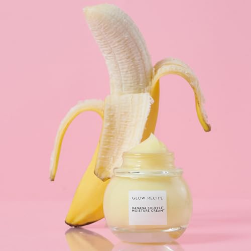 Glow Recipe Banana Souffle Moisturizer Face Cream - Lightweight Hydrating Moisturizer with Centella Asiatica & Turmeric to Soothe Redness & Improve Skin Barrier, Non-Comedogenic Korean Skin Care, 50ml