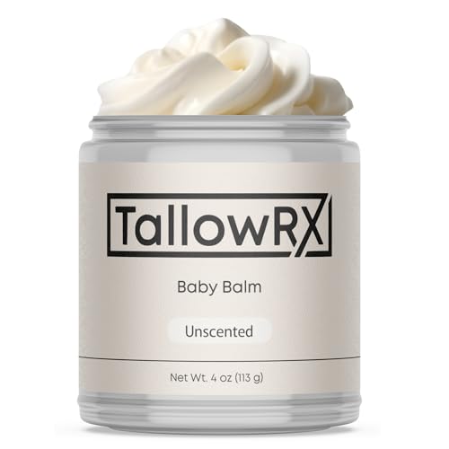 100% Organic 4 OZ Whipped Beef Tallow and Honey Balm Tallow and Honey Balm - Beef Tallow for Skin (4 oz, Lavender)