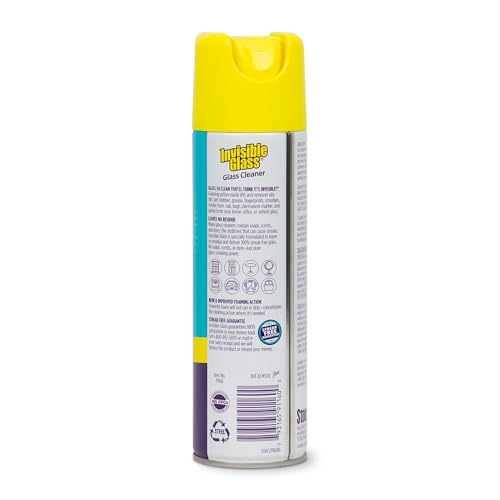Invisible Glass 91160-4PK Premium Aerosol Glass and Window Foaming Cleaner Spray – Cleans Glass, Windows, Mirrors, Shower Doors, and More – Streak-Free, Ammonia-Free, Tint-Safe – 19 oz (Pack of 4)