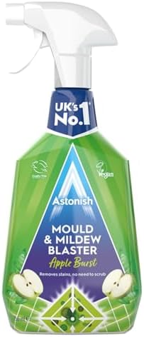 Astonish Apple Burst Household Cleaner - Shower Curtain, Shower Door, Bathroom Tiles - Hard Water Stains, Rust & Calcium Bathroom Cleaner - No Scrub, Cruelty Free Cleaning Supplies, 750ml Spray Bottle