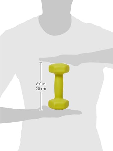 Amazon Basics Neoprene Dumbbell Hand Weights, 5 Pounds, Pair, Green