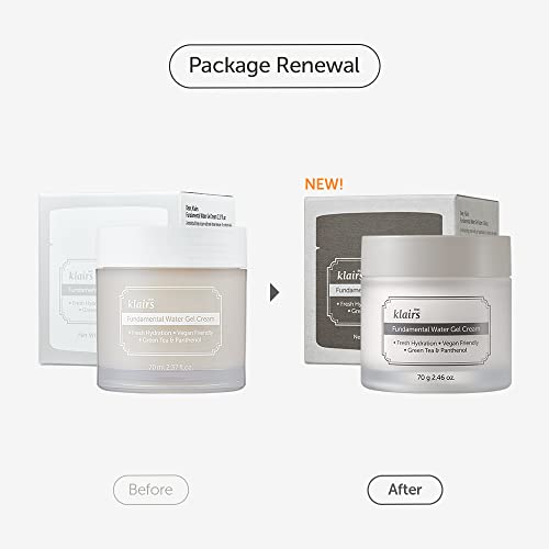 DearKlairs] Fundamental Water Gel Cream 2.36 fl oz | Vegan, Jeju Green Tea Water and Panthenol