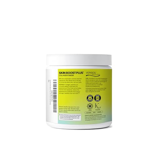 Sparkle Wellness VERISOL Bioactive Hydrolyzed Collagen Peptides | Collagen Powder Supplement with Vitamin C & Hyaluronic Acid for Hair, Skin, and Nail Health | Skin Boost Plus (No Flavor) [30-Serves]
