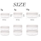 ZEJIA 3 Gram Sample Containers with Lids, 200 Count Tiny Sample Jars, 3ML Makeup Cosmetic Containers for Lip Balms, Lotion, Powder, Beauty Products(Clear Lids)